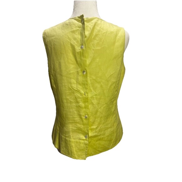 Ann Taylor Pale Yellow 100% Linen Women's Shell Tank 12 Capsule Classic Fitted - Picture 2 of 7
